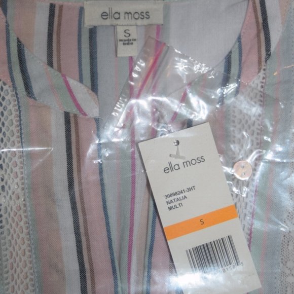 Ella Moss White Natalia Ruffle Top S - Picture 8 of 10